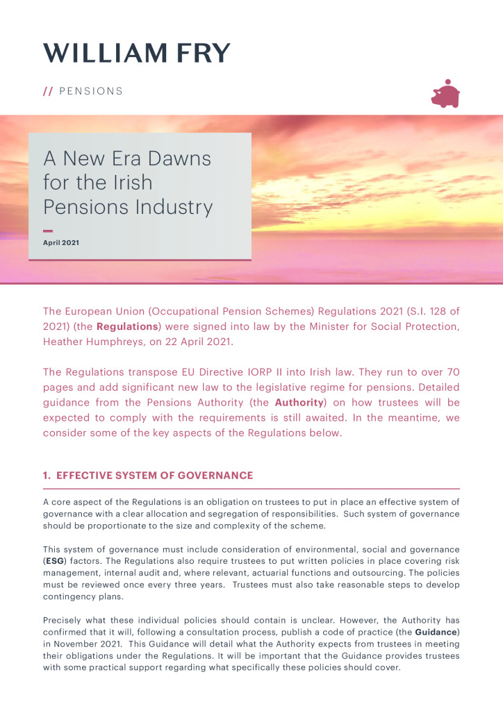 Pensions_Briefing - A new era dawns for the Irish pensions industry_April_2021