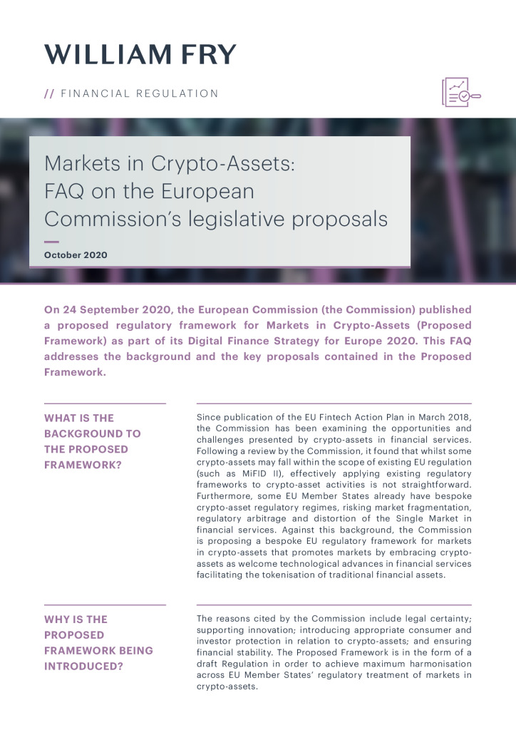 FRU_Briefing - Markets in Crypto-Assets_FAQ on the European Commission's legislative proposals_2