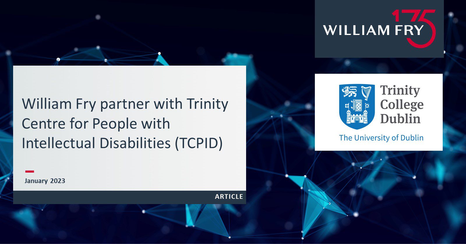 William Fry partner with Trinity Centre for People with Intellectual Disabilities (TCPID)
