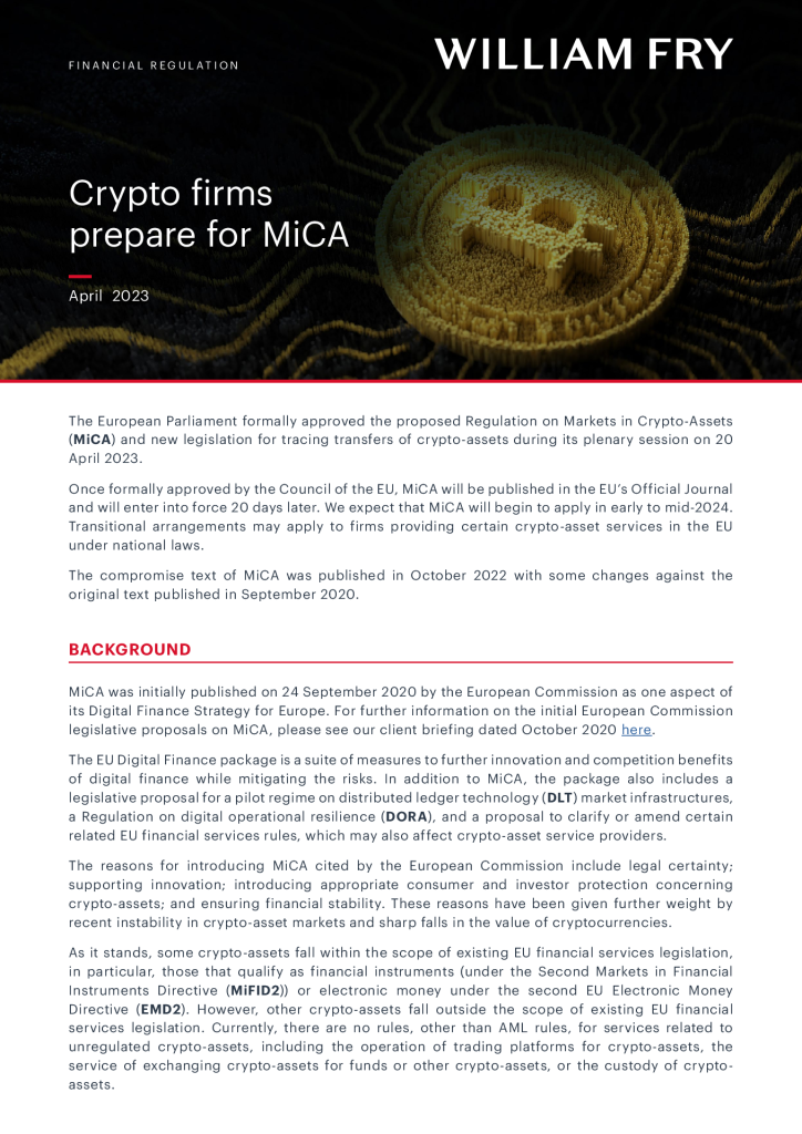 Crypto firms prepare for MiCA