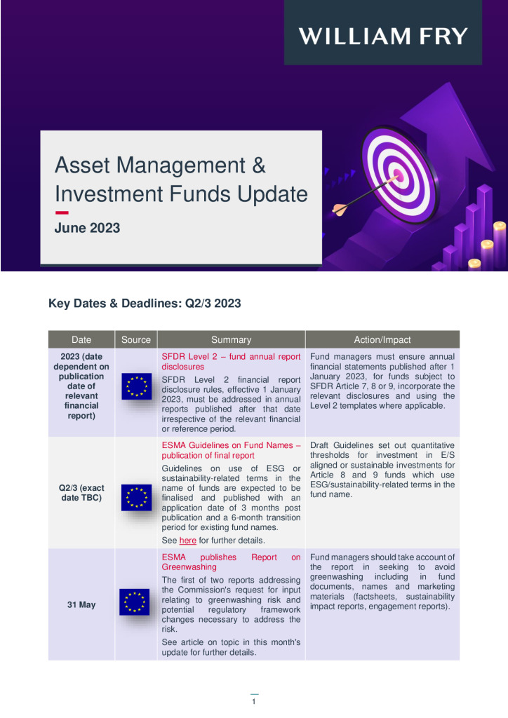 Asset Management Investment Funds Update - June 2023