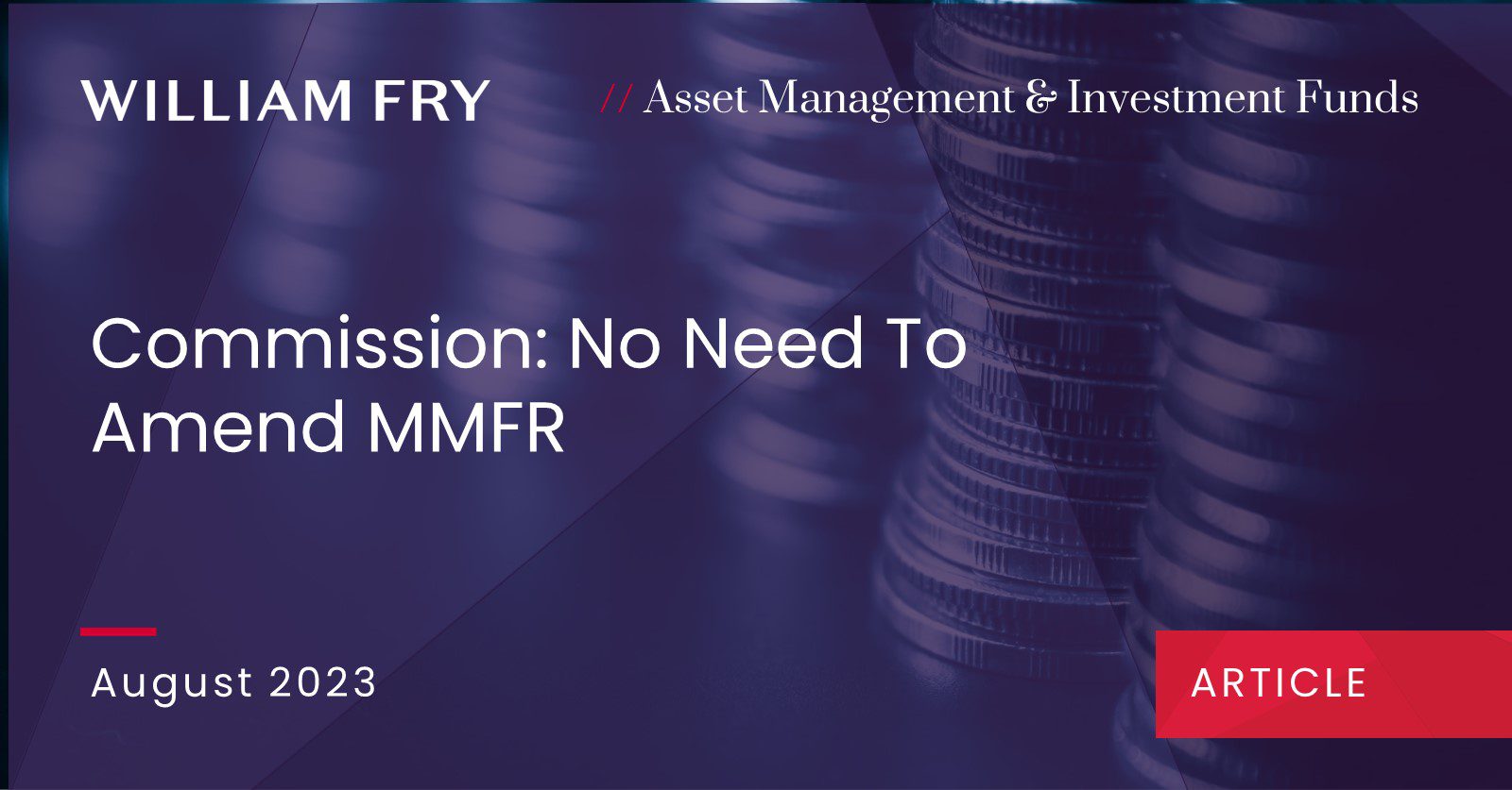 Commission: No Need To Amend MMFR