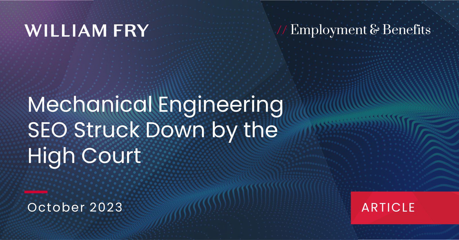 Mechanical Engineering SEO Struck Down by the High Court