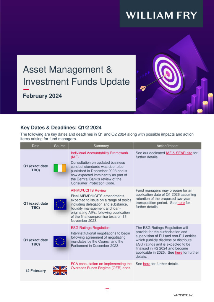 Asset Management & Investment Funds Update - February 2024