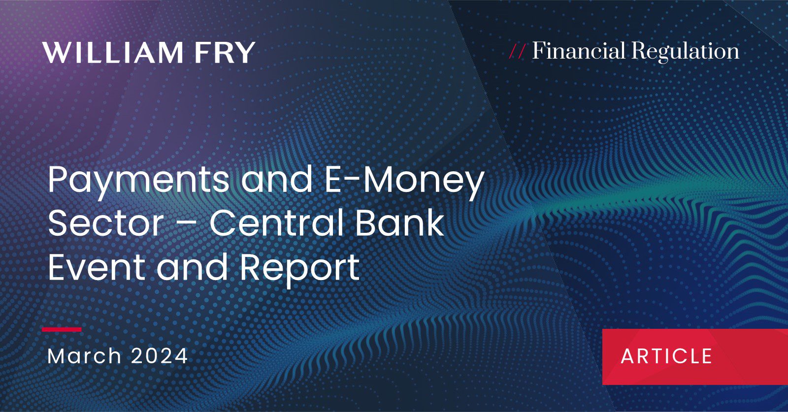 Payments and E-Money Sector – Central Bank Event and Report