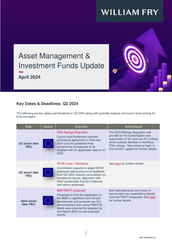 Asset Management Investment Funds Update - April 2024