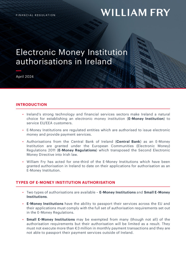 FRU_Electronic Money Institution authorisations in Ireland_ 2024