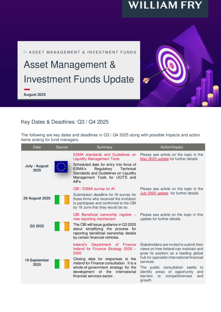Asset Management & Investment Funds Update - Aug 25