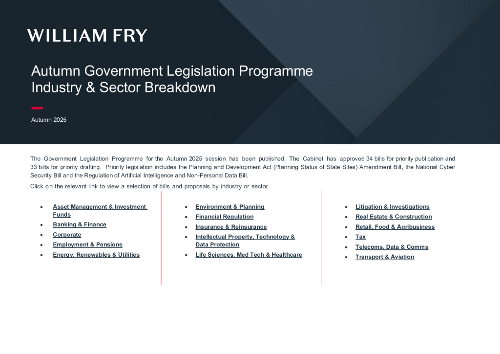 Autumn Government Legislation Programme 2025