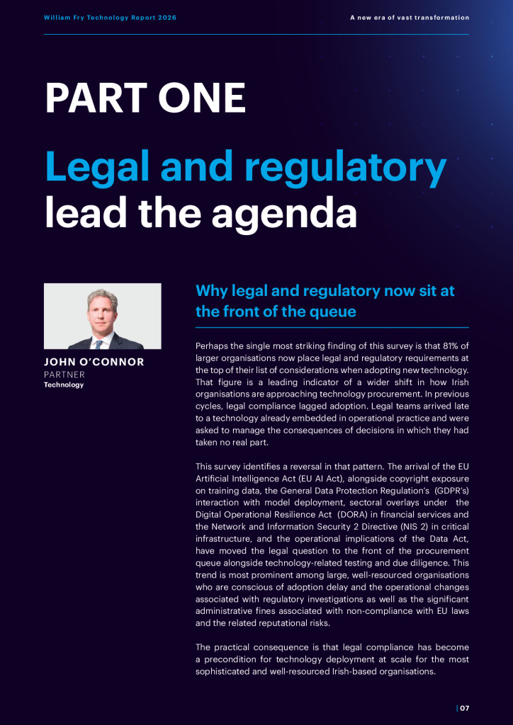 Tech Report - Legal & Regulatory Lead the Agenda