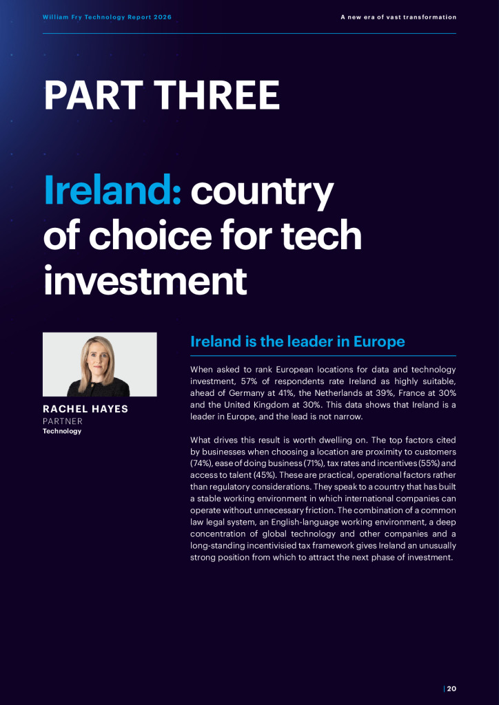 Tech Report - Ireland Country of Choice for Tech investment